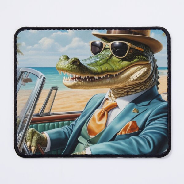 Item preview, Mysterious crocodile driving a luxury car on the beach designed and sold by Great-store4U.