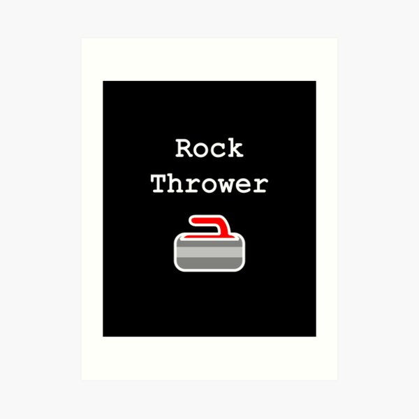 Curling Rock Thrower for Ice Curlers Dark Color Art Print