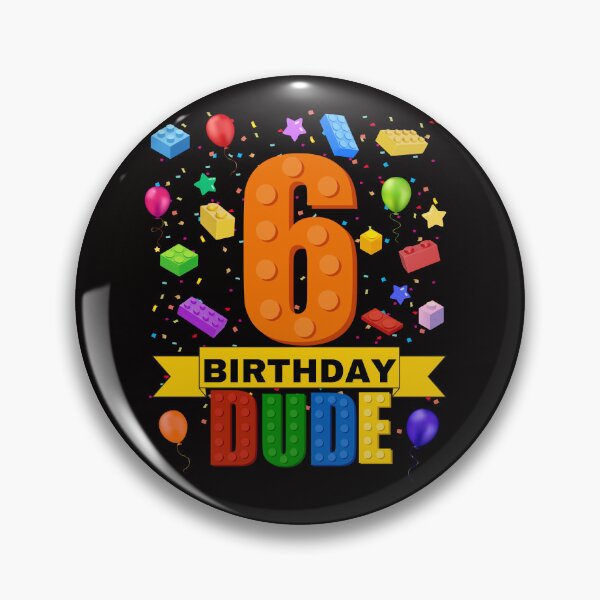Item preview, 6 Birthday Dude Building Bricks Blocks 6th Birthday designed and sold by BeansHotTees.