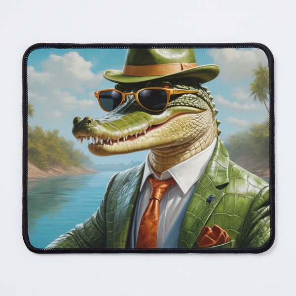 Item preview, Mysterious crocodile wearing a luxury suit on the beach designed and sold by Great-store4U.