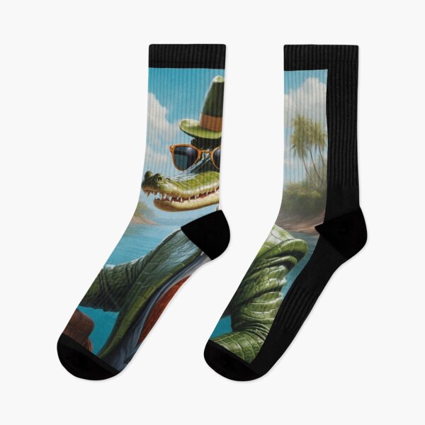 Item preview, Mysterious crocodile wearing a luxury suit on the beach designed and sold by Great-store4U.
