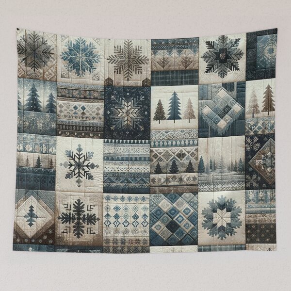 Artikelvorschau, Winterinspiriertes Patchwork-Quiltmuster entworfen und verkauft von PinUpPizzazz.