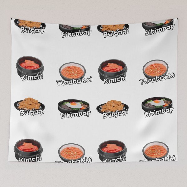 Item preview, Korean Food Set Sticker  - Tteobokki Kimchi Bibimbap Bulgogi Korean food lover designed and sold by olympe-store.