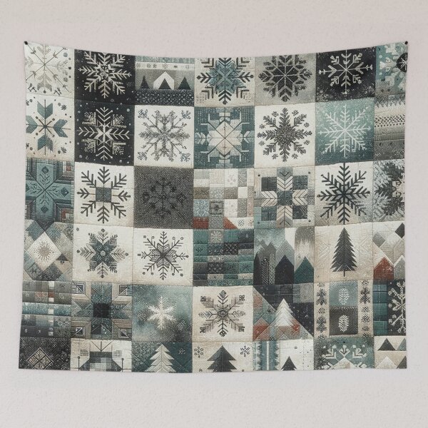 Artikelvorschau, Winterinspiriertes Patchwork-Quiltmuster entworfen und verkauft von PinUpPizzazz.