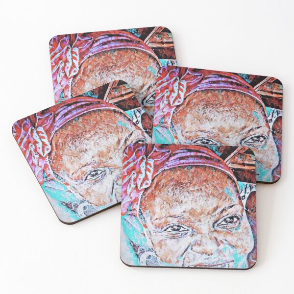 Item preview, Colorful, Aqua, blue, purple hues of Mosaic stained glass portrait of lady  designed and sold by ARTiculateVIBES.