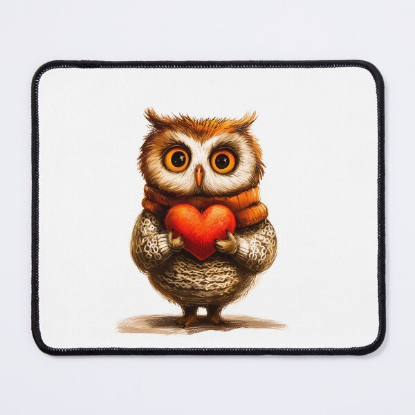 Item preview, Owl Valentine's heart designed and sold by Kobi-PrintVibes.
