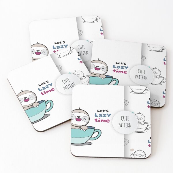 Item preview, Slothful Serenity: Flat Cute Sloth Illustration Set with Patterns designed and sold by hjian8219.