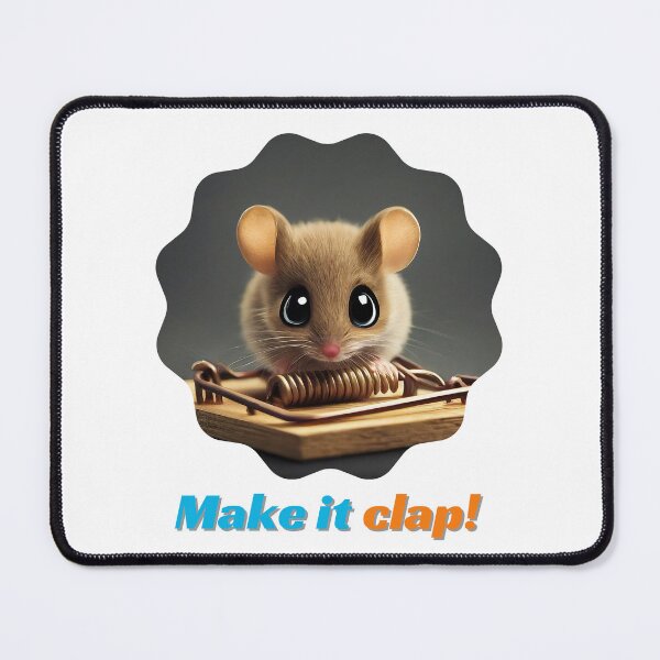 Item preview, Cute mouse with big eyes in mousetrap - Make it clap! designed and sold by ChillazMedia.