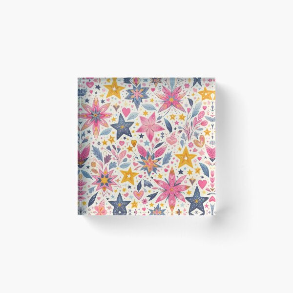 Item preview, Stars & Flowers Pattern designed and sold by 0Mystica0.