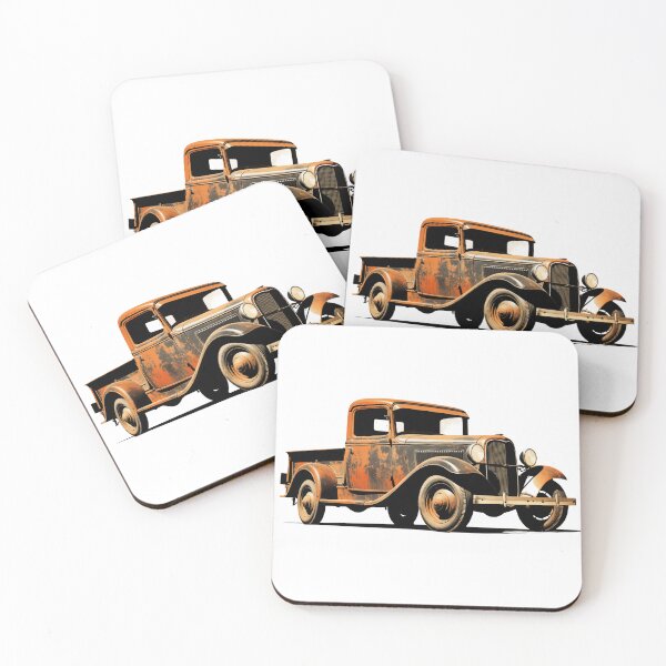 Item preview, 1930s Pickup Truck Classic Car Stencil Art Print designed and sold by StefNomadLife.