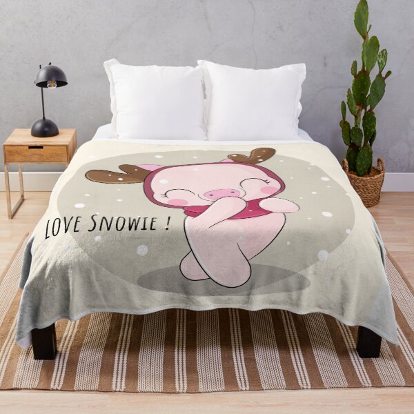 Item preview, Snowy Delight: Flat Cute Pig in Winter Wonderland Illustration designed and sold by hjian8219.