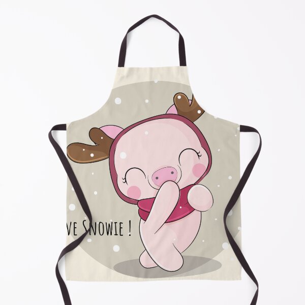 Item preview, Snowy Delight: Flat Cute Pig in Winter Wonderland Illustration designed and sold by hjian8219.
