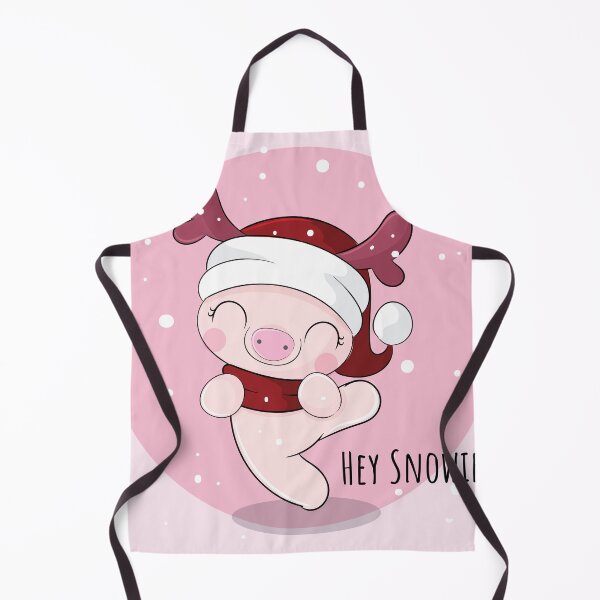 Item preview, Snowy Delight: Flat Cute Pig in Winter Wonderland Illustration designed and sold by hjian8219.