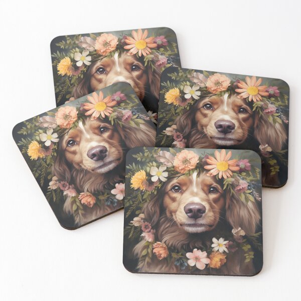 Item preview, multimj_Cute_dog_flower_art 01 designed and sold by ClarenceGarza.