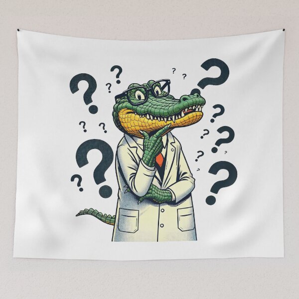 Item preview, Scientific Scales: A Crocodile Delves into the World of Science designed and sold by artwaves.