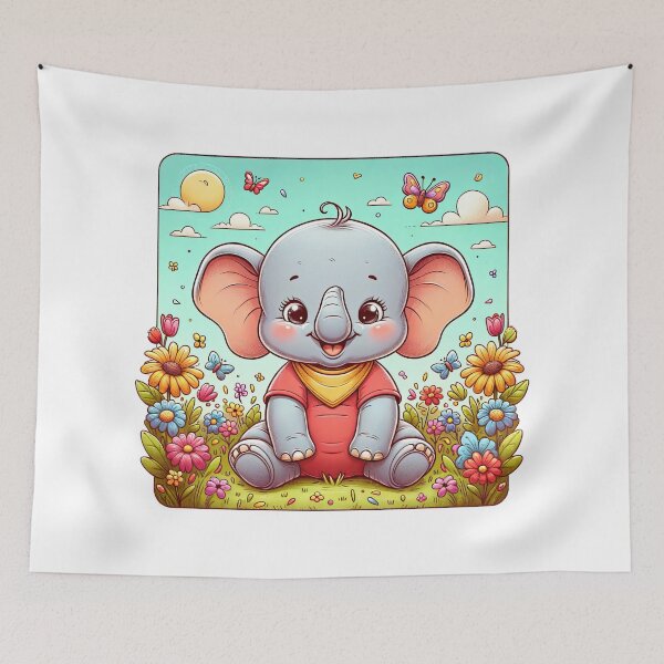 Item preview, Sunshine Smiles: The Cheerful Baby Elephant designed and sold by artwaves.