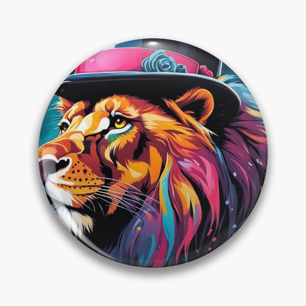 Item preview, Colorful Lion with a top hat designed and sold by BlacCollection.