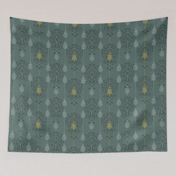 Item preview, Indian Floral Pattern, Jaipur Ornamental, Dark Green designed and sold by LZenDesigns.