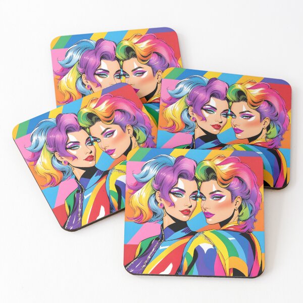 Item preview, Lesbian Couple Pop Art Vintage LGBTQ Queer Valentine designed and sold by whimsiqueer.
