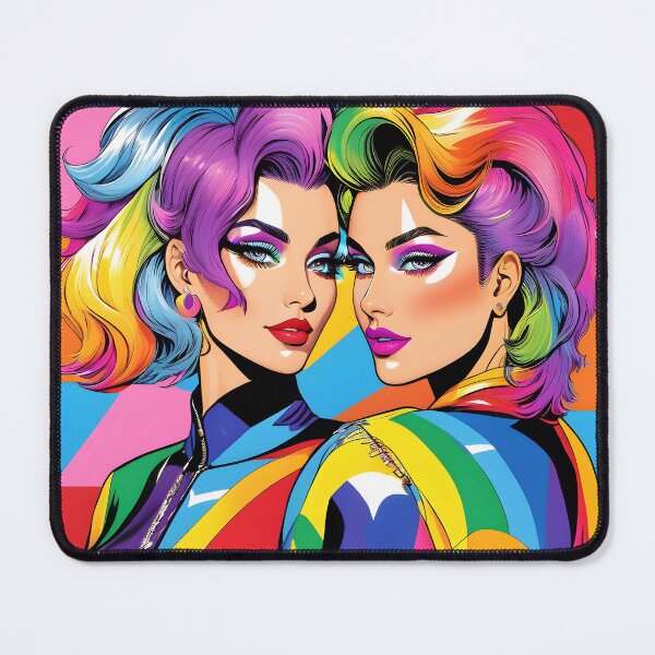 Item preview, Lesbian Couple Pop Art Vintage LGBTQ Queer Valentine designed and sold by whimsiqueer.