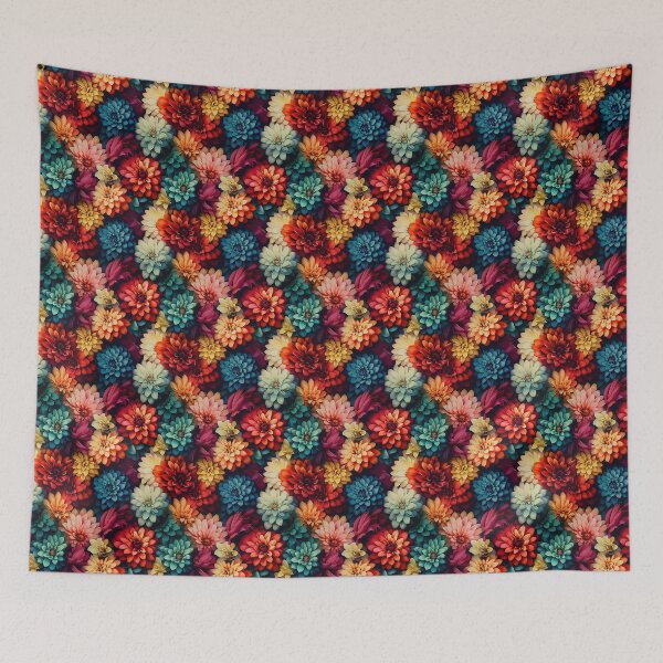 Item preview, Zinnia Tile 30: Rainbow Smiles in a Field of Daisy Dandelions and Sunshine of Nature's Confetti Party designed and sold by TheBrainArt.