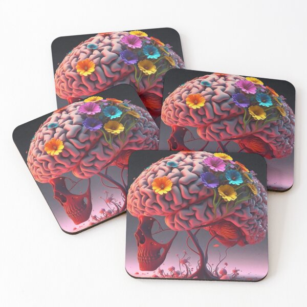 Item preview,  Pink Skull With Flowers". Funny skull meme designed and sold by Obinne.