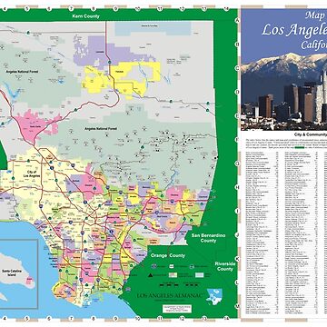 "Map of Los Angeles County - Comprehensive Wall Map" Poster for Sale by GivenPlace  Redbubble