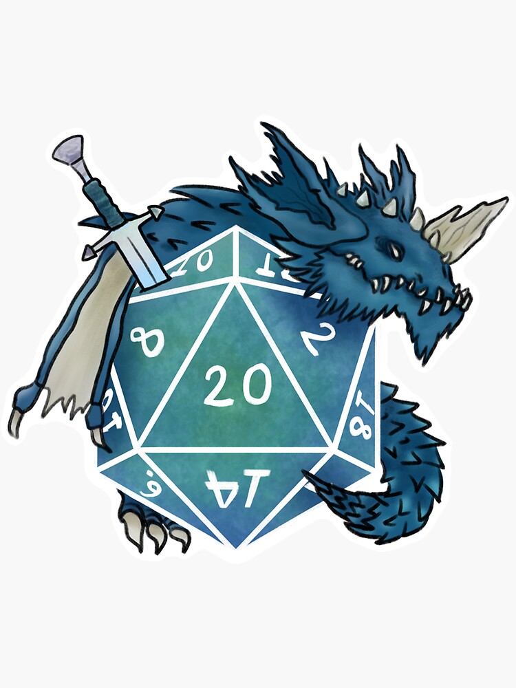 Dragon D20 Dice | Vinyl Sticker * Dragon D20 Dice | Vinyl Sticker *