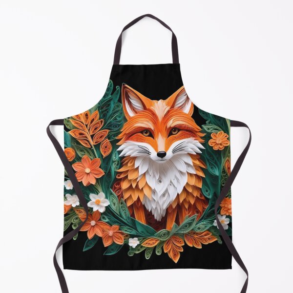 Item preview, Red fox paper quilled effect with floral accents designed and sold by eatmorvelopator.