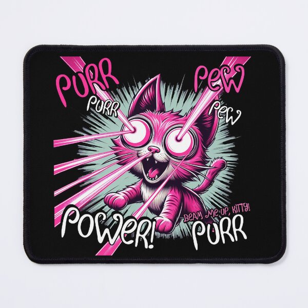 Item preview, Pew Pew Purr Purr Power Beam Me Up, Kitty! Cute Pink Cat designed and sold by shypixels.