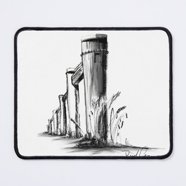 Item preview, Ink drawing of fence poles designed and sold by OzzieClothingC0.