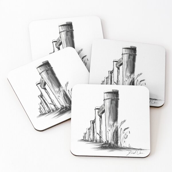 Item preview, Ink drawing of fence poles designed and sold by OzzieClothingC0.