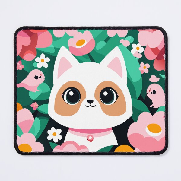 Item preview, Whiskers in Bloom: Kawaii Cat's Floral Frolic designed and sold by CutesyKoala.