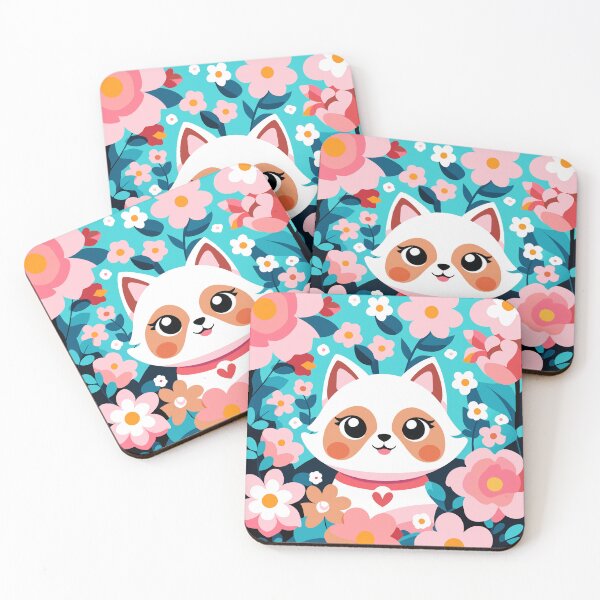 Item preview, Petals & Paws: A Kawaii Cat's Dance Amidst Blooms designed and sold by CutesyKoala.