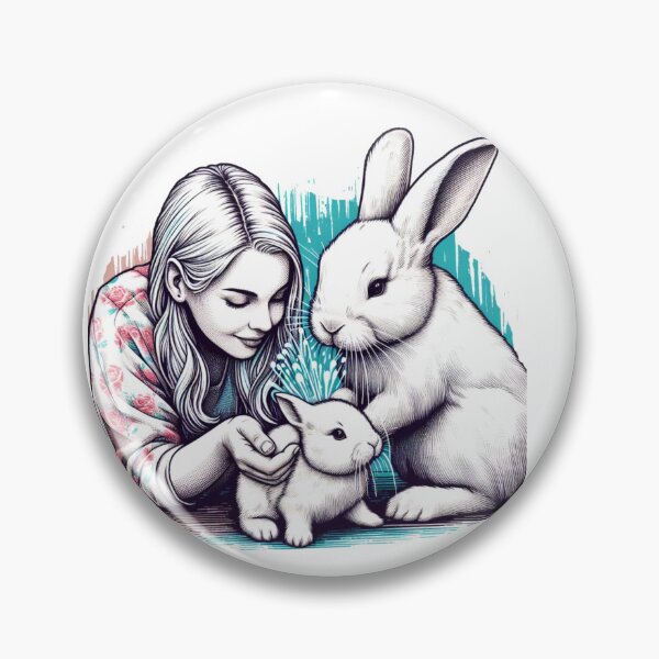 Item preview, A white rabbit mom and dad are showering love on their baby bunny in front:  Watercolor designed and sold by PaintMeWorld.