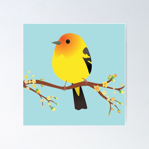 Item preview, Cute egg shaped Western tanager designed and sold by Bwiselizzy.