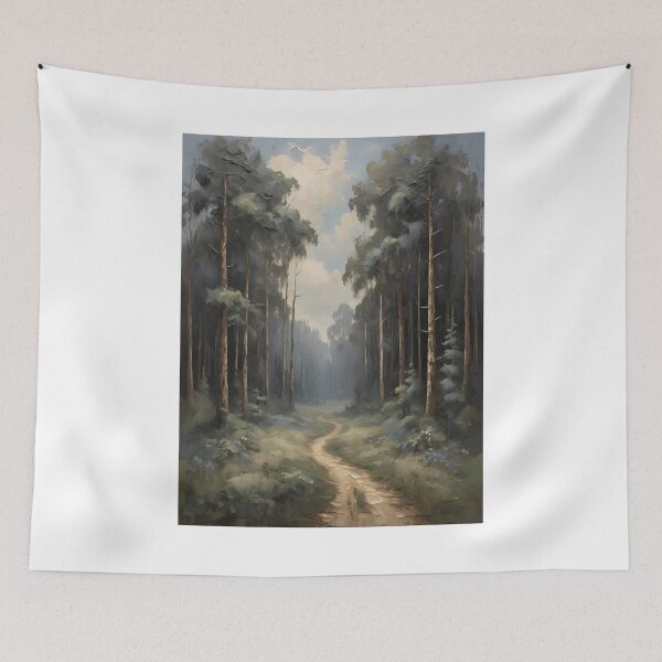 Item preview, A path into a beautiful forest, vintage oil painting designed and sold by CreativeSparkzz.