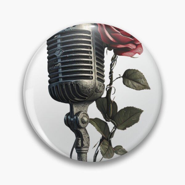 Item preview, Vintage Microphone with Rose - Music and Romance designed and sold by kitidach-create.