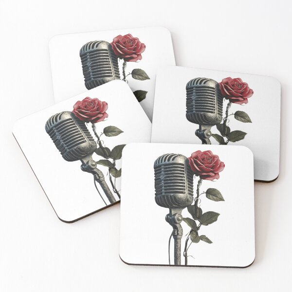 Item preview, Vintage Microphone with Rose - Music and Romance designed and sold by kitidach-create.