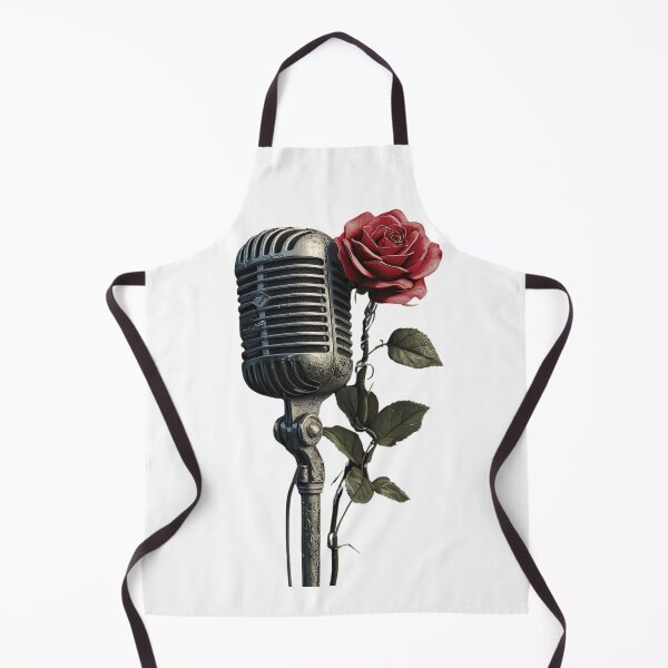 Item preview, Vintage Microphone with Rose - Music and Romance designed and sold by kitidach-create.