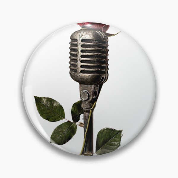 Item preview, Vintage Microphone with Rose - Music and Romance designed and sold by kitidach-create.
