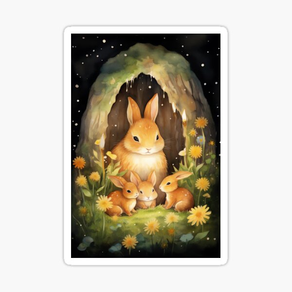 Item preview, Cozy Bunny Lullaby designed and sold by cute-animals99.