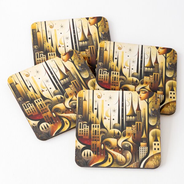 Item preview, City Dreamscape: Abstract Landscape Art for Modern Urban Living designed and sold by BubbleSpy.