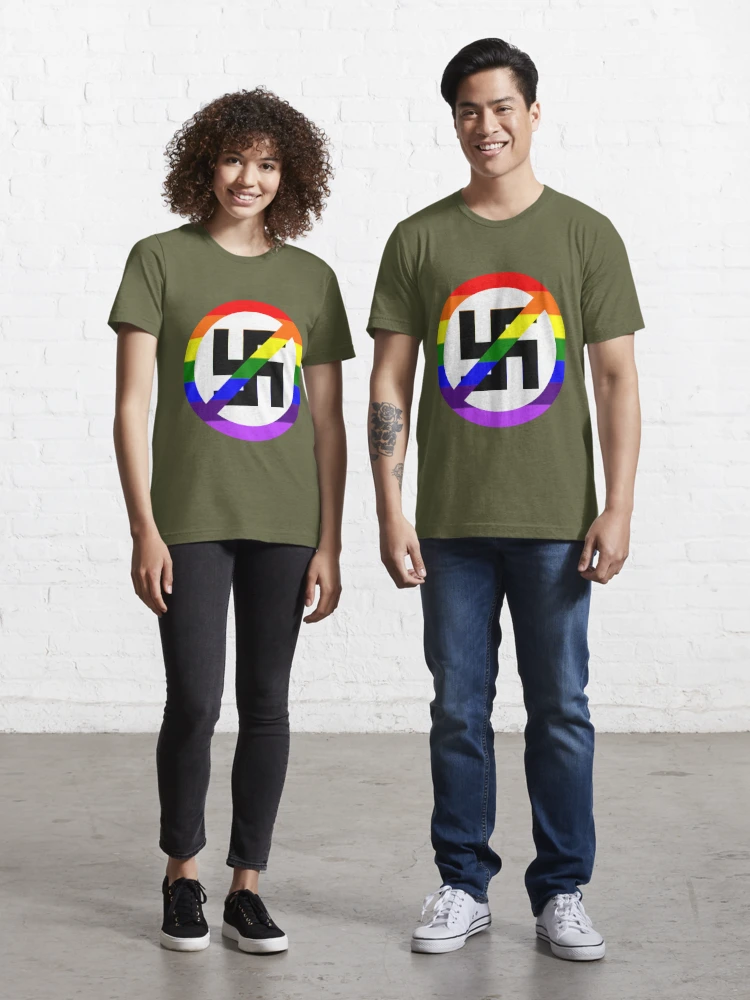 Essential T-Shirt for Sale mit Anti-Nazi-Regenbogen-Flagge von