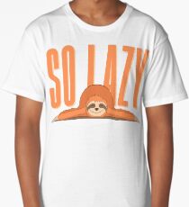 Funny Procrastination Sloth - So Lazy Person Humor Long T-Shirt
