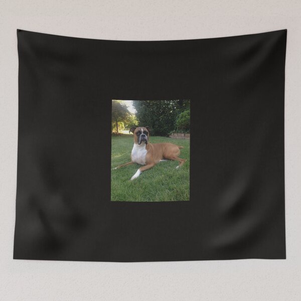 Item preview, Boxer dog laying on a lawn designed and sold by Jennifer Chory.