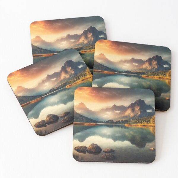 Item preview, Peaceful autumn landscape of forest surrounding the lake designed and sold by stevanovicigor.