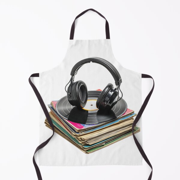 Item preview, Headphones Resting on a Stack of Vinyl Records designed and sold by kitidach-create.