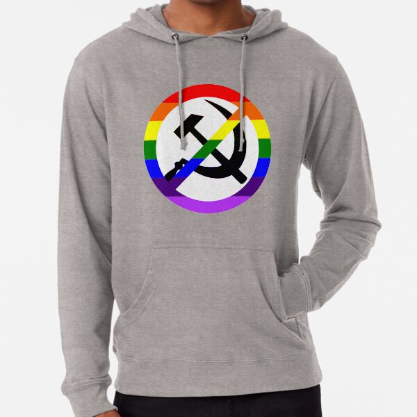 Anti communism rainbow flag Lightweight Hoodie for Sale by JustAPoeBoy Redbubble