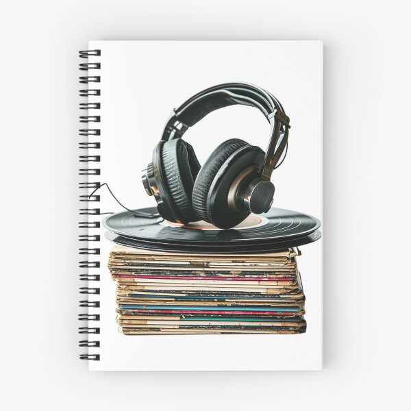 Item preview, Headphones Resting on a Stack of Vinyl Records designed and sold by kitidach-create.